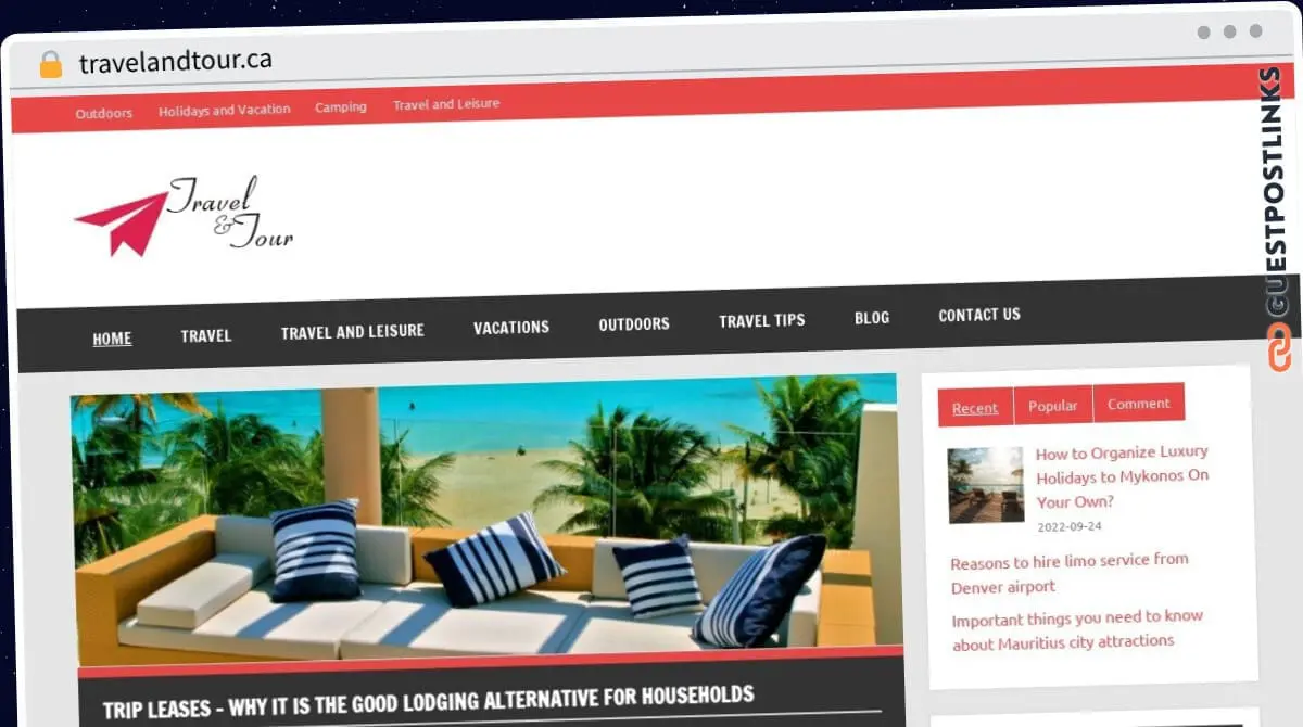 Publish Guest Post on travelandtour.ca