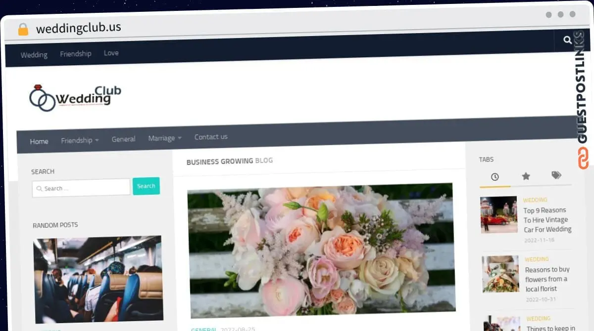Publish Guest Post on weddingclub.us