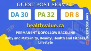 Buy Guest Post on healthvalue.ca