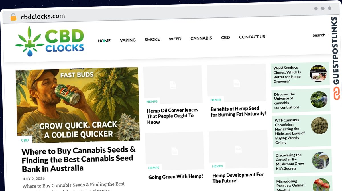 Publish Guest Post on cbdclocks.com