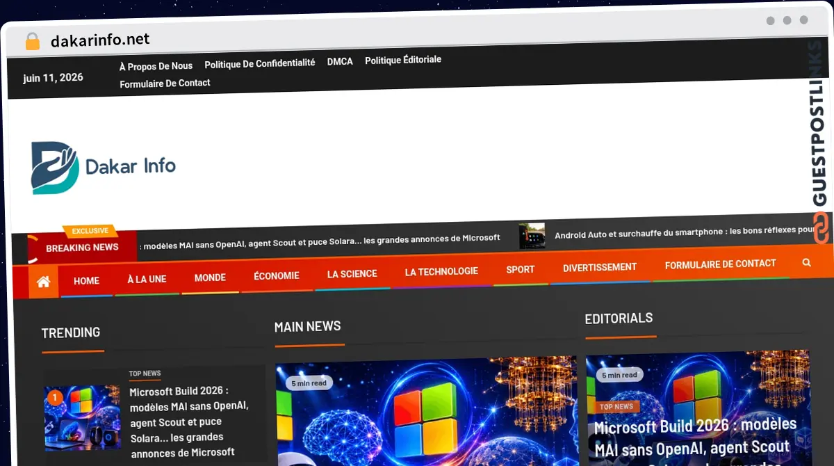 Publish Guest Post on dakarinfo.net