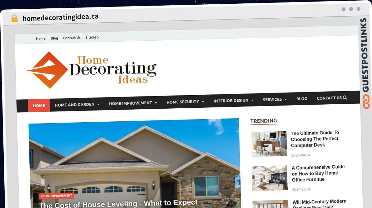 Publish Guest Post on homedecoratingidea.ca