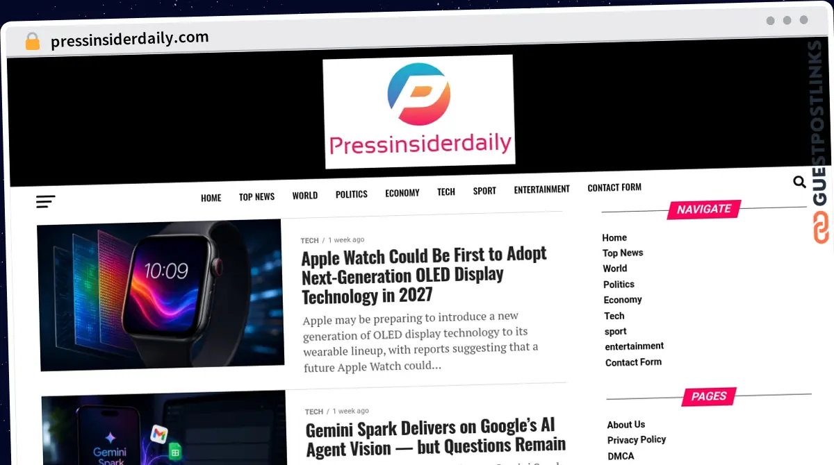 Publish Guest Post on pressinsiderdaily.com