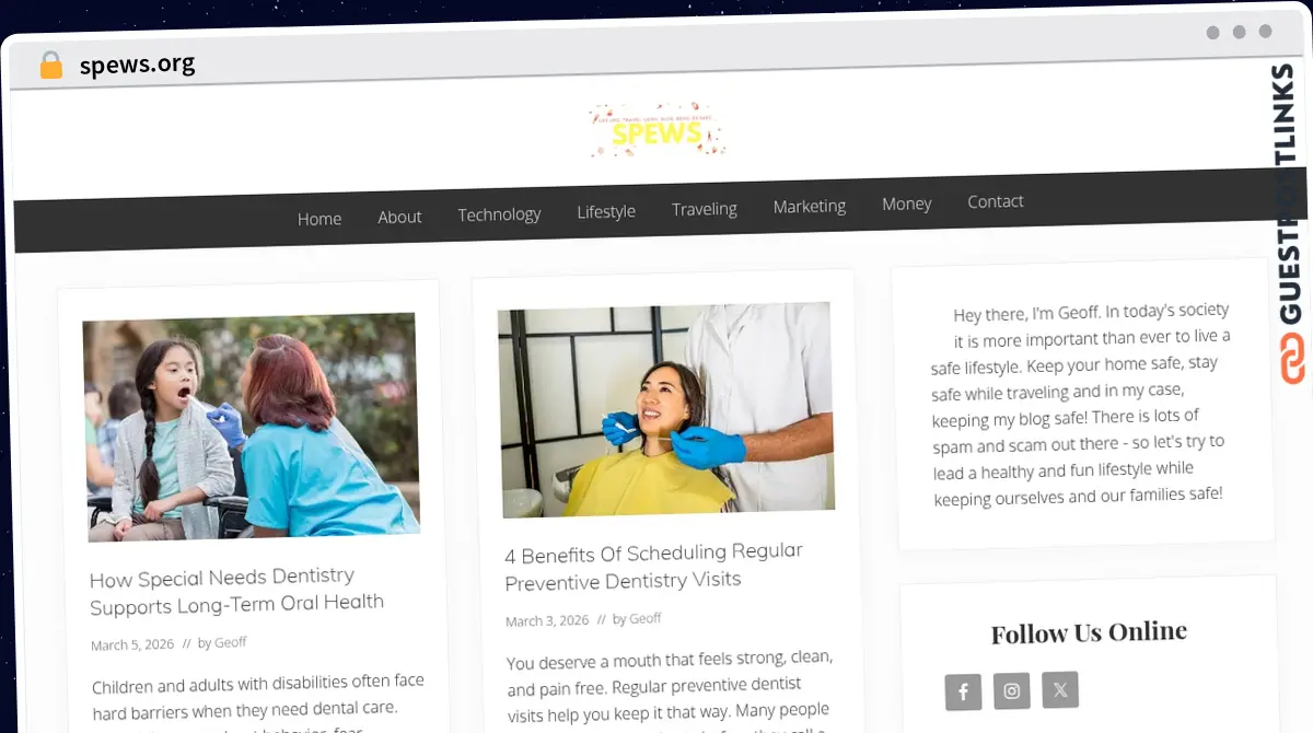Publish Guest Post on spews.org