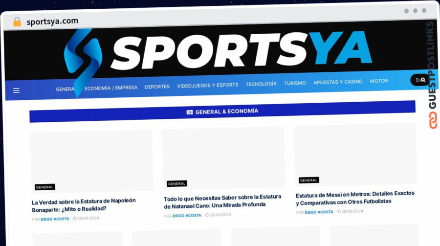 Publish Guest Post on sportsya.com