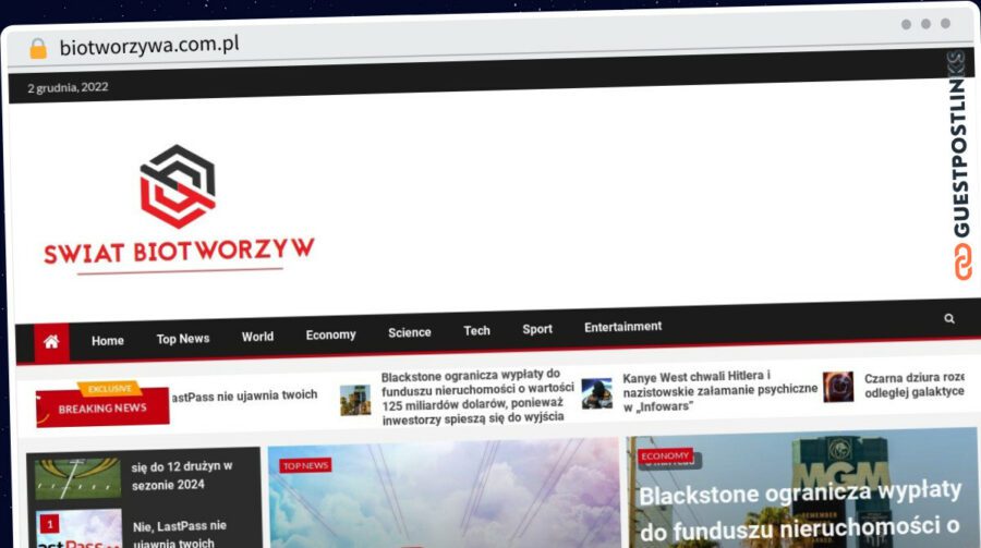 Publish Guest Post on biotworzywa.com.pl