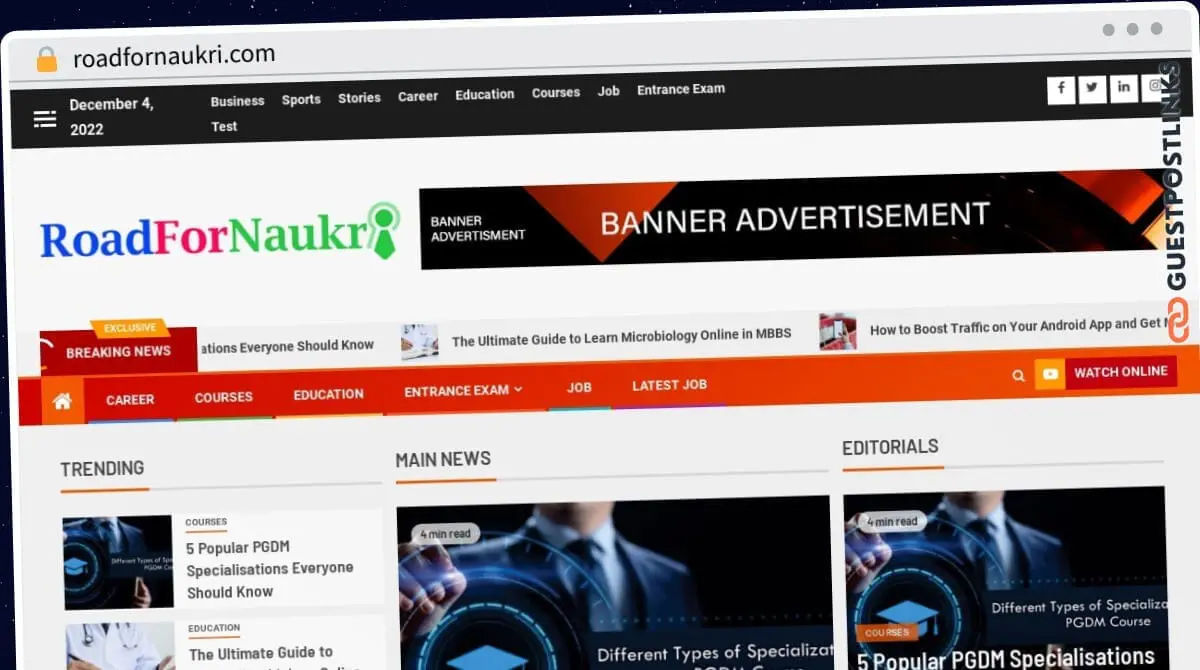 Publish Guest Post on roadfornaukri.com