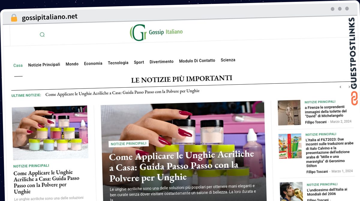 Publish Guest Post on gossipitaliano.net