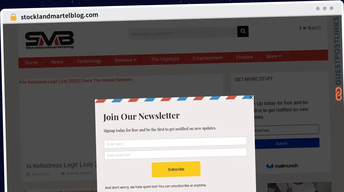 Publish Guest Post on stocklandmartelblog.com