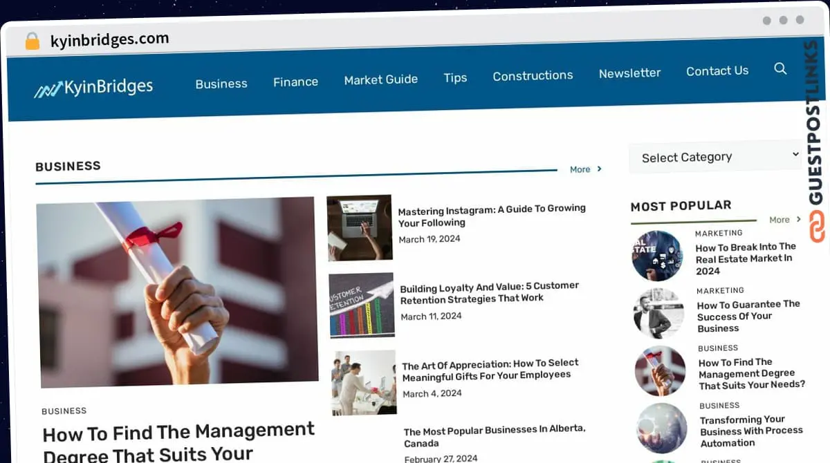 Publish Guest Post on kyinbridges.com
