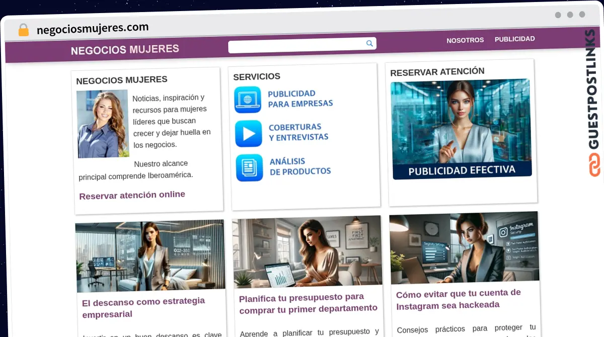 Publish Guest Post on negociosmujeres.com