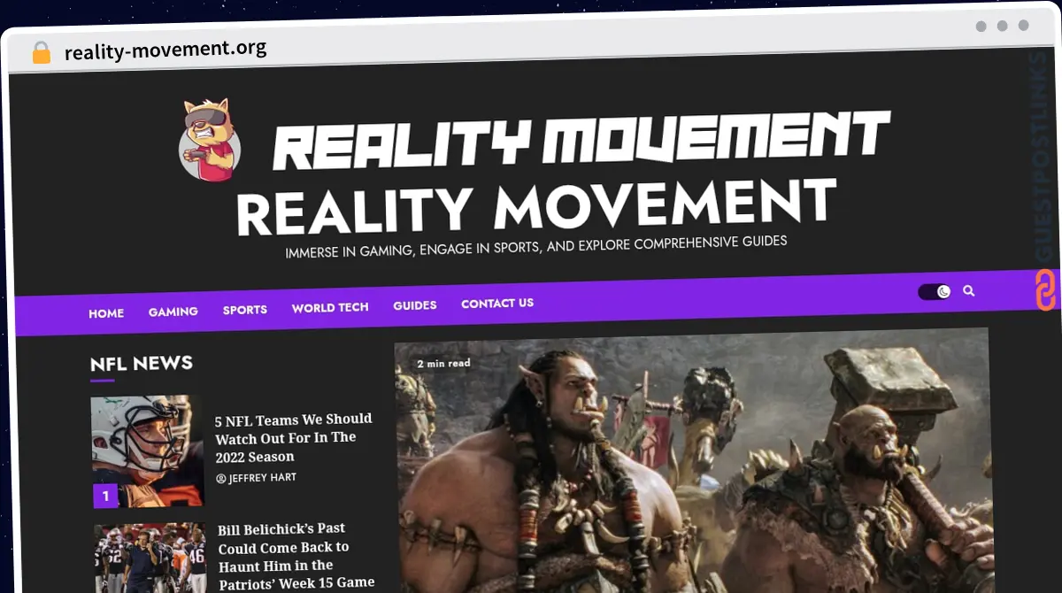 Publish Guest Post on reality-movement.org