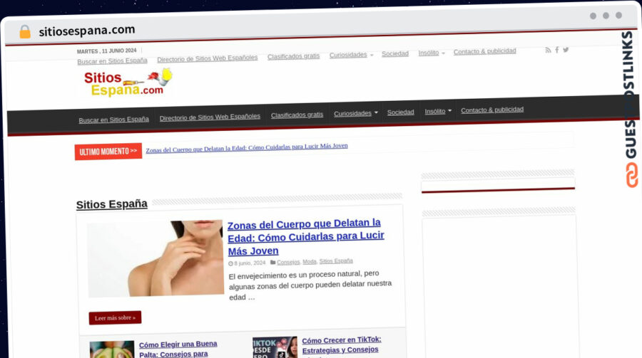Publish Guest Post on sitiosespana.com