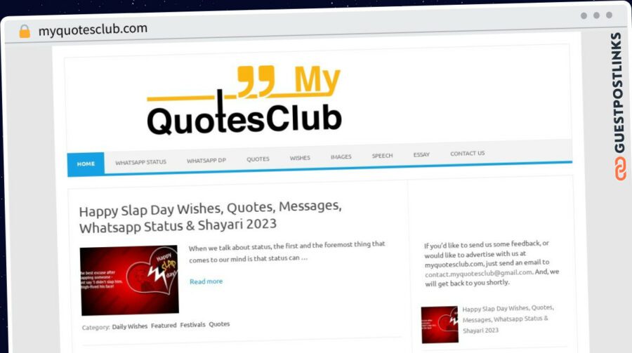 Publish Guest Post on myquotesclub.com