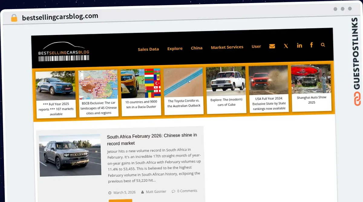 Publish Guest Post on bestsellingcarsblog.com