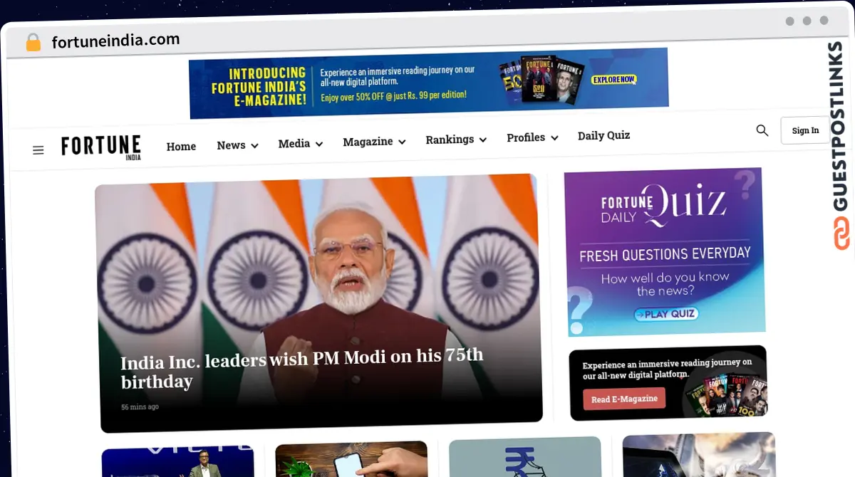 Publish Guest Post on fortuneindia.com