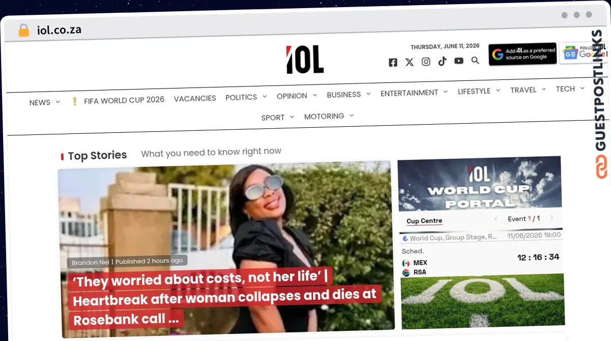 Publish Guest Post on iol.co.za