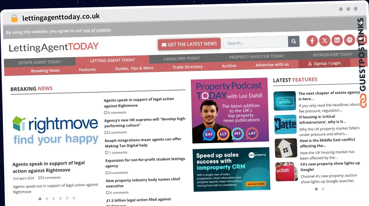 Publish Guest Post on lettingagenttoday.co.uk