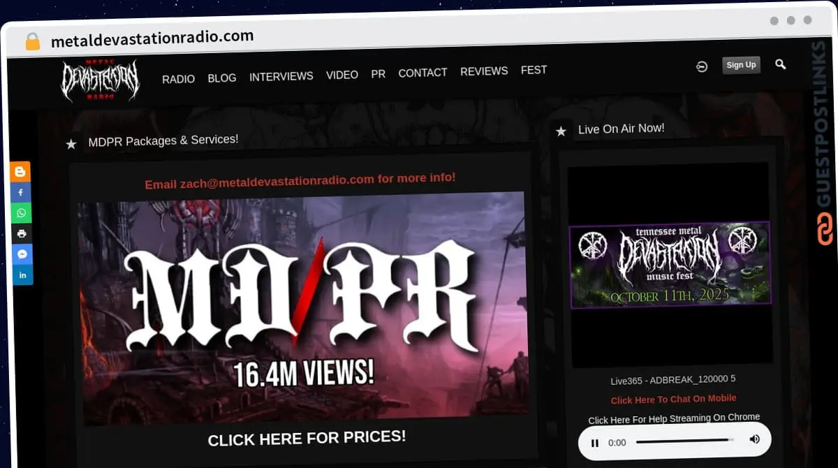 Publish Guest Post on metaldevastationradio.com