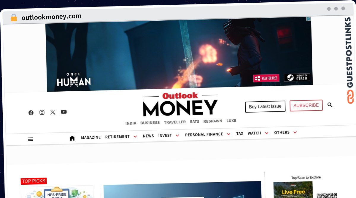 Publish Guest Post on outlookmoney.com
