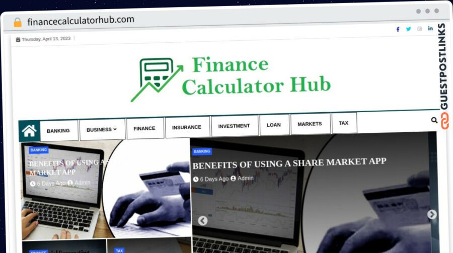 Publish Guest Post on financecalculatorhub.com