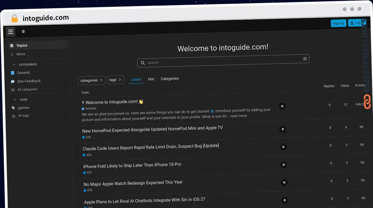 Publish Guest Post on intoguide.com