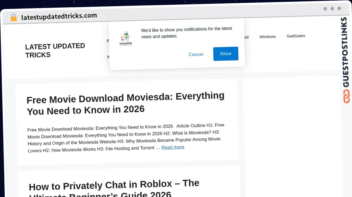 Publish Guest Post on latestupdatedtricks.com