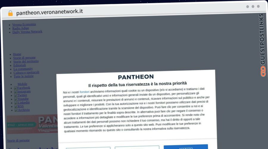 Publish Guest Post on pantheon.veronanetwork.it