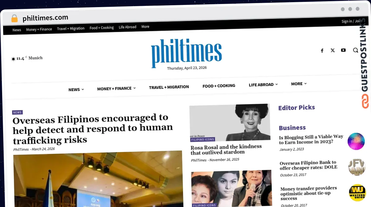 Publish Guest Post on philtimes.com