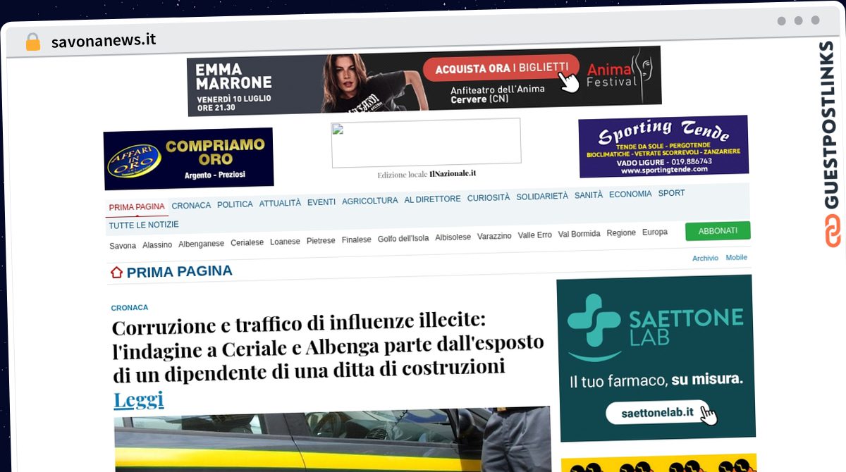 Publish Guest Post on savonanews.it