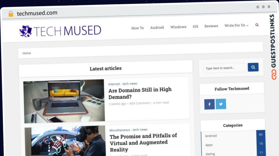 Publish Guest Post on techmused.com