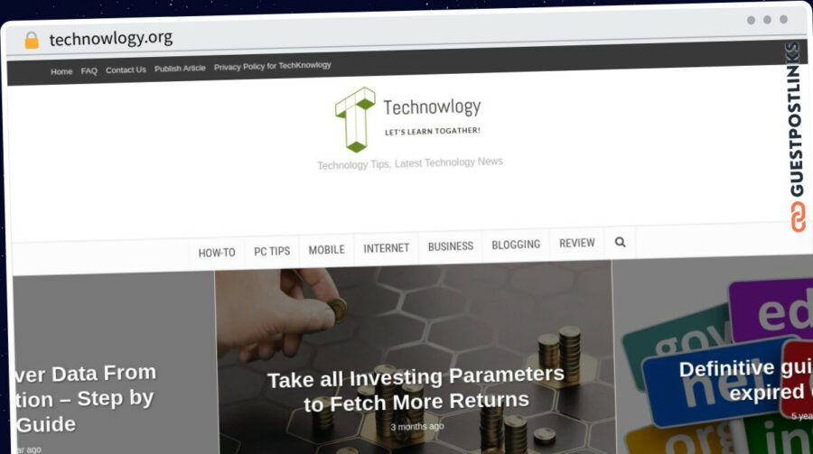 Publish Guest Post on technowlogy.org