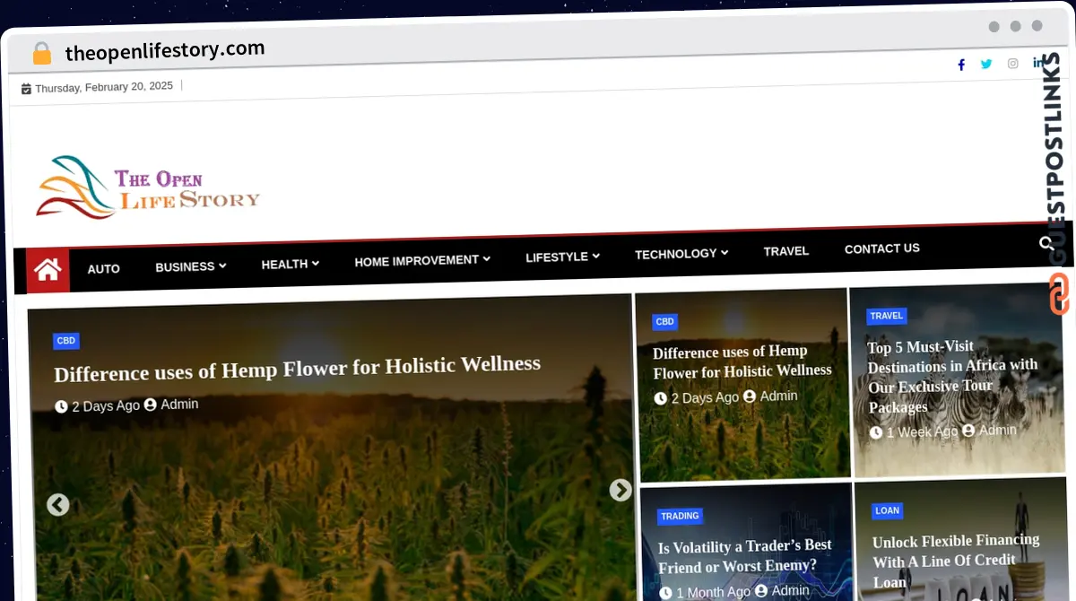 Publish Guest Post on theopenlifestory.com