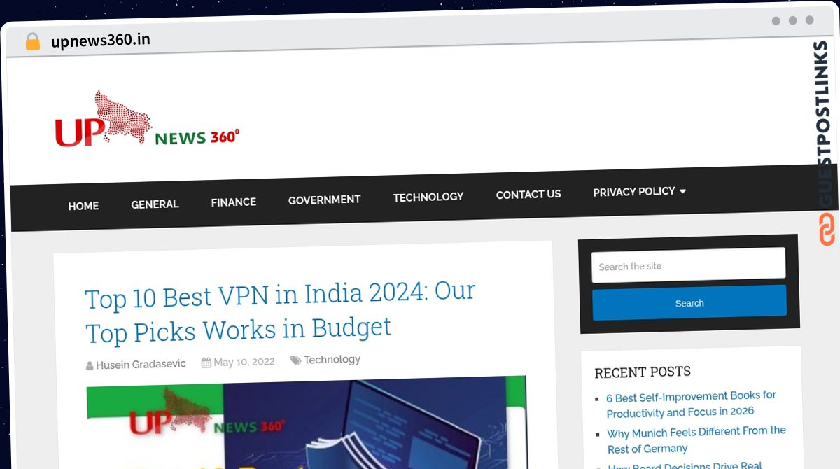 Publish Guest Post on upnews360.in