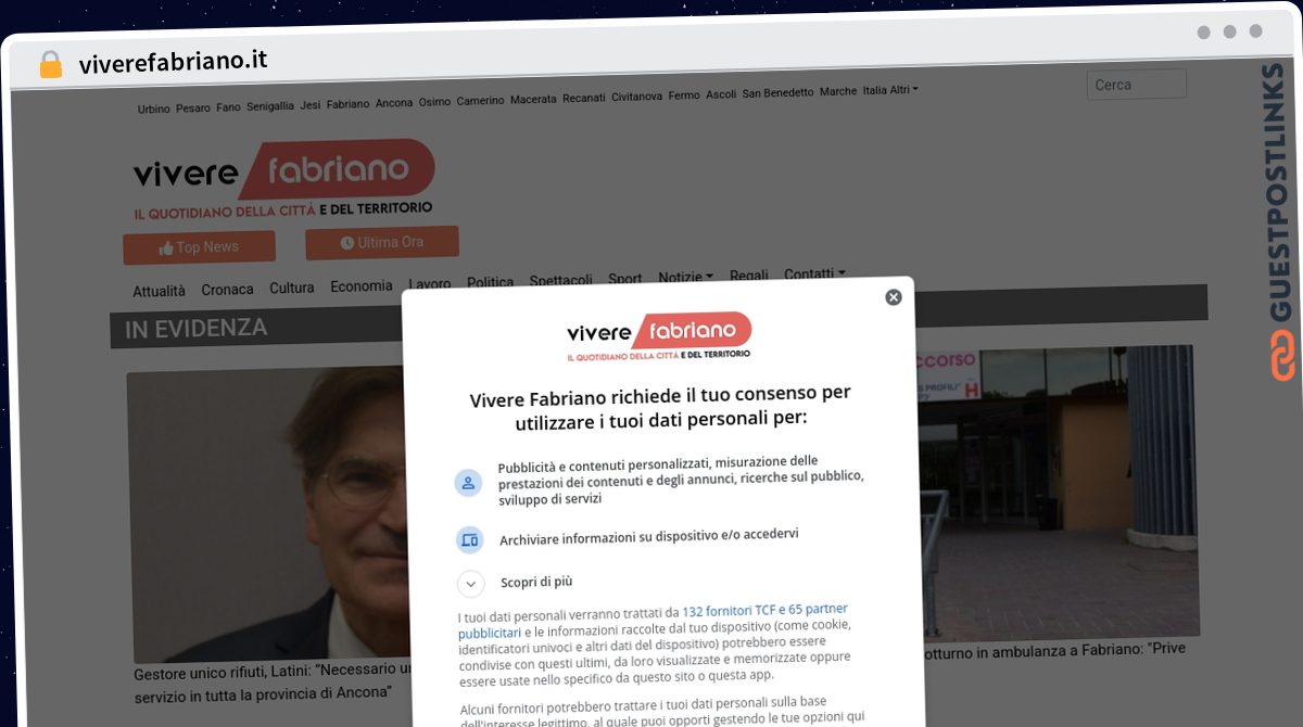 Publish Guest Post on viverefabriano.it