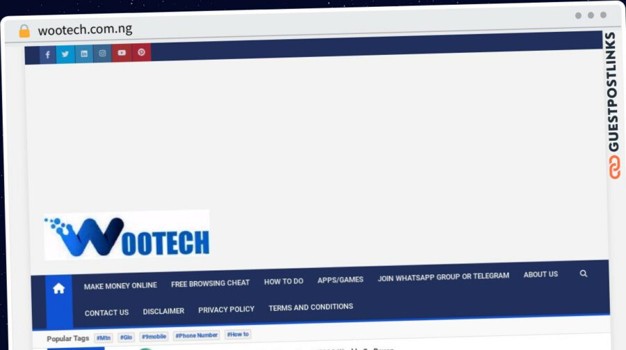 Publish Guest Post on wootech.com.ng