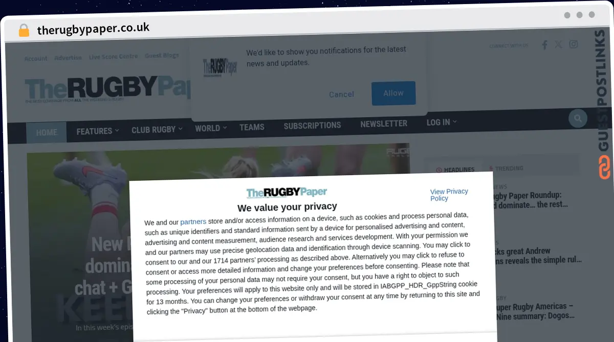 Publish Guest Post on therugbypaper.co.uk