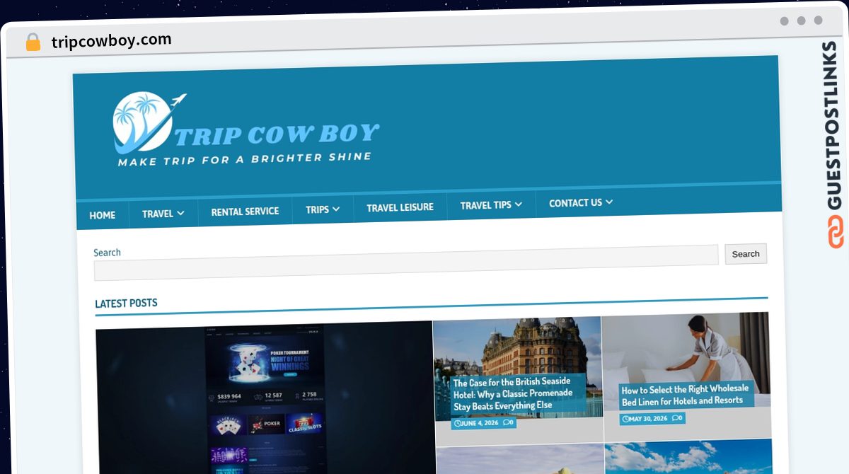 Publish Guest Post on tripcowboy.com