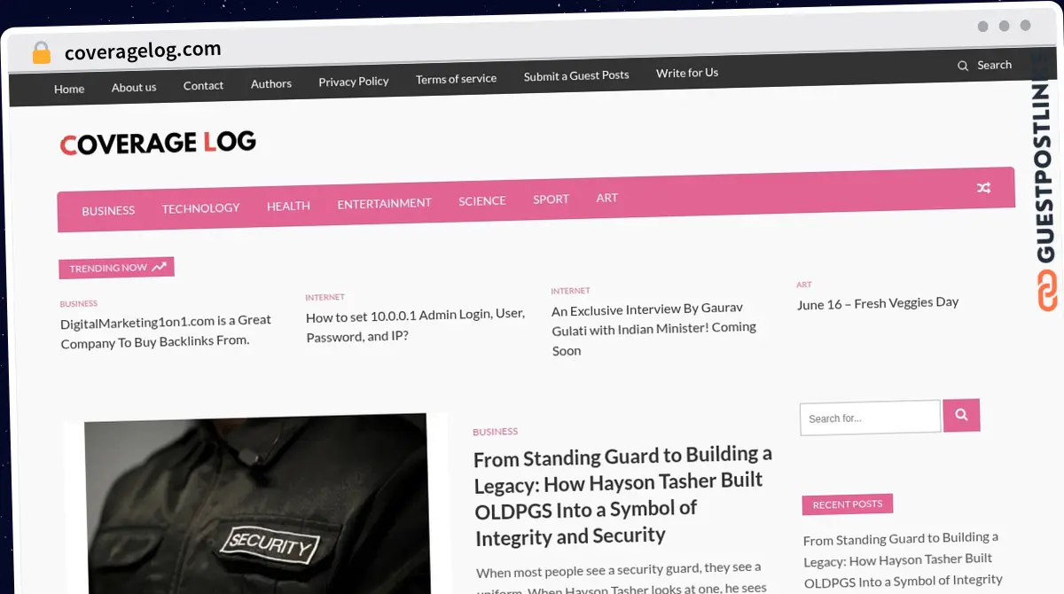 Publish Guest Post on coveragelog.com