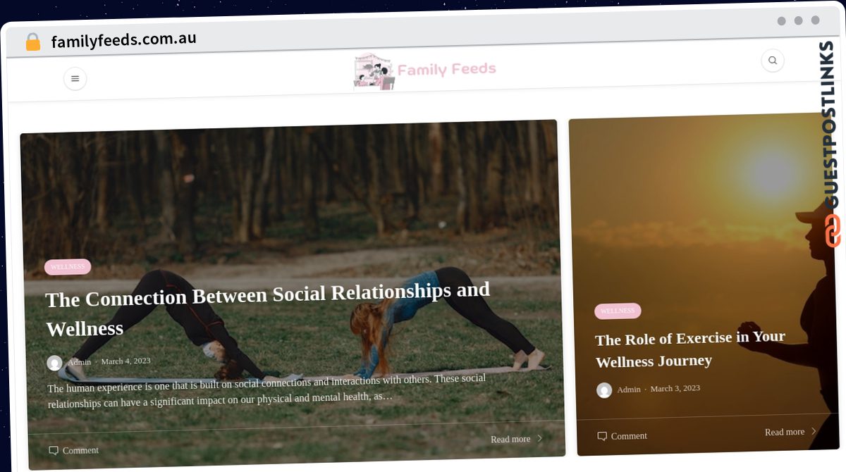 Publish Guest Post on familyfeeds.com.au