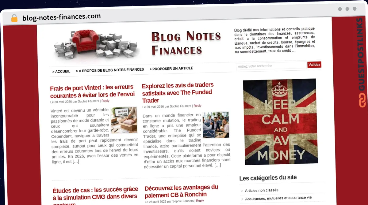 Publish Guest Post on blog-notes-finances.com