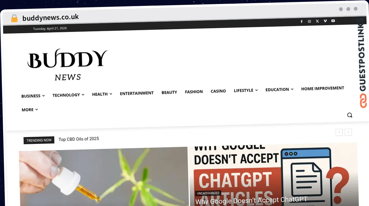 Publish Guest Post on buddynews.co.uk