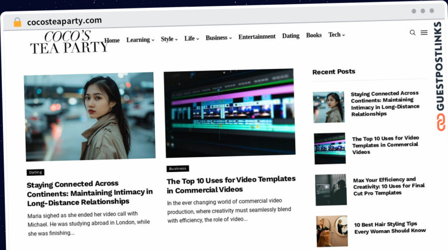 Publish Guest Post on cocosteaparty.com