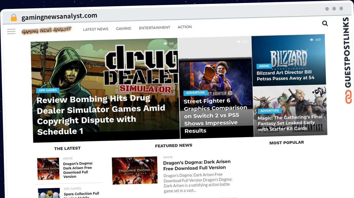 Publish Guest Post on gamingnewsanalyst.com