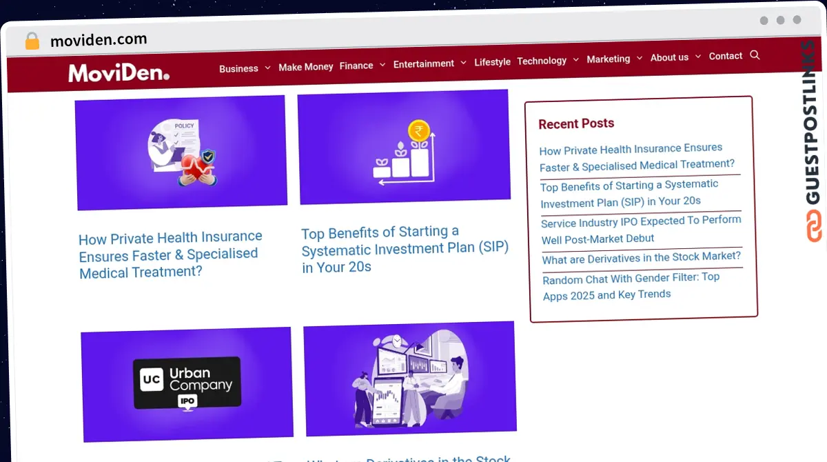 Publish Guest Post on moviden.com