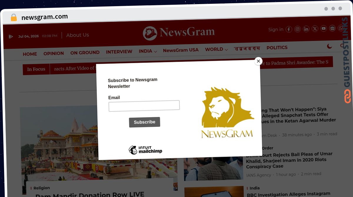 Publish Guest Post on newsgram.com