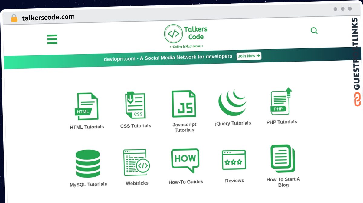 Publish Guest Post on talkerscode.com