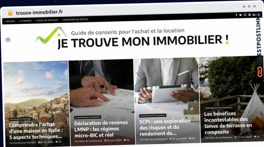 Publish Guest Post on trouve-immobilier.fr