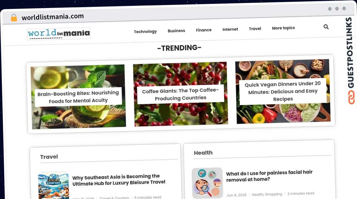 Publish Guest Post on worldlistmania.com