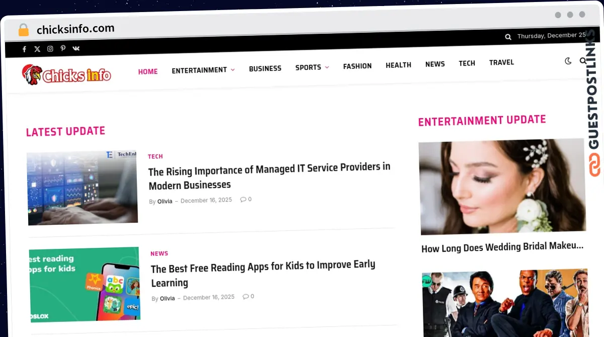 Publish Guest Post on chicksinfo.com